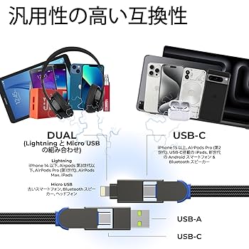 Amazon.co.jp: Rolling Square 【公式】inCharge X 充電ケーブル